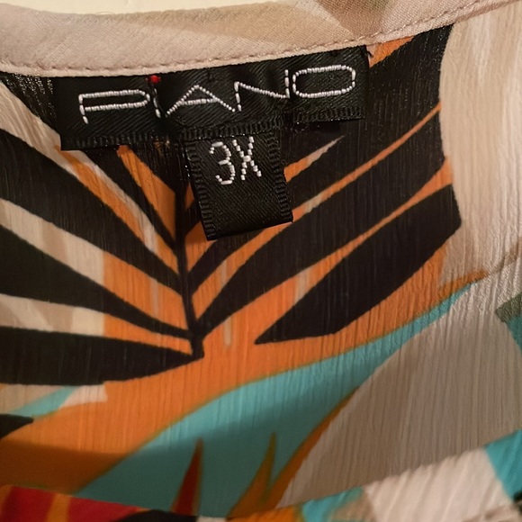 Autumn faux fan print blouse size 3x - Picture 4 of 5